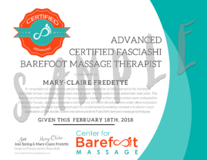 Advanced Myofasical Ashiatsu Barefoot Massage Certification