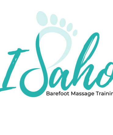 the Idaho Center for Barefoot Massage graphic is the word "idaho" in teal green with the D cleverly branded with our logo, the "infini-foot"